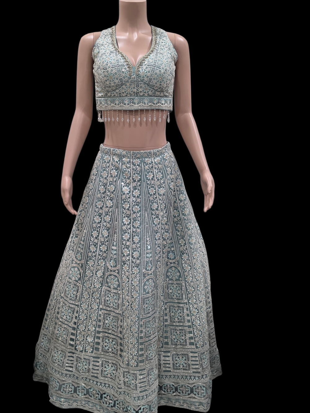 Luxury Indian Wedding Lehenga Choli Embroidered Beaded Set S/M